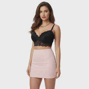 2/$30 H&M Black All over Lace Removable Padding Wire Sexy Bra Size 38C